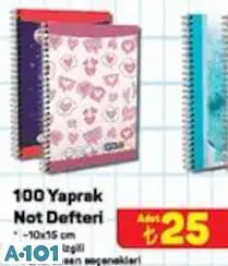 100 YAPRAK NOT DEFTERİ 10X15 CM
